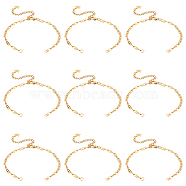 10Pcs Half Finished 304 Stainless Steel Mariner Link Chains Bracelets, with Lobster Claw Clasps, Chain Extender & Jump Rings, for Connector Bracelets Making, Golden, 6-1/4 inch(16cm)(AJEW-NB0003-66)