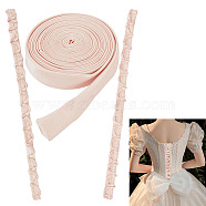 1 Set Women's Wedding Dress Zipper Replacement, Adjustable Fit Satin Corset Back Kit, Lace-up Formal Prom Dress, PeachPuff, Loop Ribbon: 490x24~26x2mm, Ribbon: 3500x15x1mm(DIY-BC0009-93C)