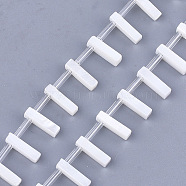 Natural Freshwater Shell Beads, Top Drilled Beads, White, Letter.I, 10x2.5x3mm, Hole: 0.8mm(SHEL-T012-59I)