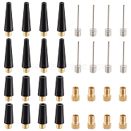 CHGCRAFT 8 Sets Brass & Iron Pump Needle Nozzle Adapter Kit, for Inflating Balloon, Basketball, Bicycle, Swimming Ring, Black, 1.55~4.3x0.8~1.1cm, 4pcs/set(TOOL-CA0001-16)