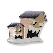 Hallowmas Opaque Resin Decoden Cabochons, House, 28x30x4mm(RESI-M044-01G)