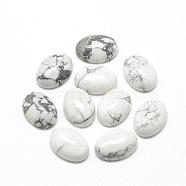 Natural Howlite Cabochons, Oval, 14x10x6mm(G-R415-14x10-29)