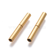 304 Stainless Steel Bayonet Clasps, Ion Plating (IP), Column, Golden, 21x2.5mm, Hole: 2mm(STAS-M274-005G)