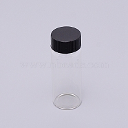 Glass Bottle, with Plastic Screw Cover, Column, Black, 2.75x7.5cm, Capacity: 30ml(1.01 fl. oz)(CON-WH0080-09A)
