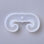 Pendant Silicone Molds, Resin Casting Molds, For UV Resin, Epoxy Resin Jewelry Making, Mustache, White, 25x47x8mm, Hole: 2.5mm(DIY-G010-11)