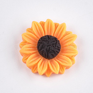 Resin Cabochons, Sunflower, Dark Orange, 24x7mm(X-CRES-T010-59B)