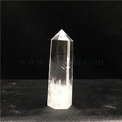 Point Tower Natural Quartz Crystal Home Display Decoration, Healing Stone Wands, for Reiki Chakra Meditation Therapy Decos, Hexagon Prism, 50~60mm(PW23030646627)
