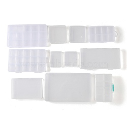 (Defective Closeout Sale: Scratched) Plastic Grid Bead Container Boxes, Rectangle/Square, Clear, 51~199x67~186x12~30.5mm, Inner Diameter: 30~122x25~185mm(CON-XCP0001-26)