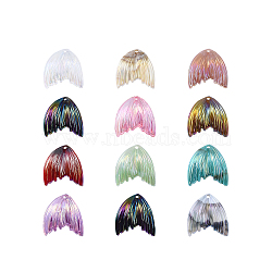 Electroplated Rainbow Resin Pendants, Fishtail, Mixed Color, 24~26x26~27mm, 12 colors, 2pcs/color, 24pcs/bag(RESI-CJ0001-133)