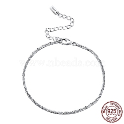 Rhodium Plated 925 Sterling Silver Spike Link Bracelets, with S925 Stamp, Platinum, 6-1/2 inch(16.5cm)(BJEW-I314-010)