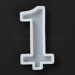 DIY Candle Silicone Molds Making, for UV Resin, Epoxy Resin Jewelry Making, Number, White, 13.4x6.85x1.3cm(DIY-F065-14A)