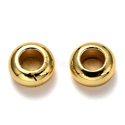 Brass Spacer Beads, Long-Lasting Plated, Rondelle, Real 18K Gold Plated, 8x4mm, Hole: 4mm(KK-H752-03G)