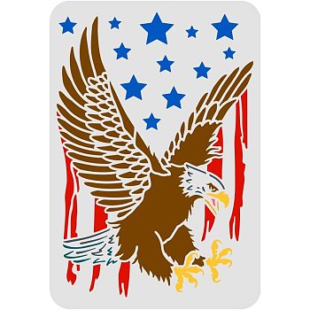 Large Plastic Reusable Drawing Painting Stencils Templates, for Painting on Scrapbook Fabric Tiles Floor Furniture Wood, Rectangle, Eagle Pattern, 297x210mm
