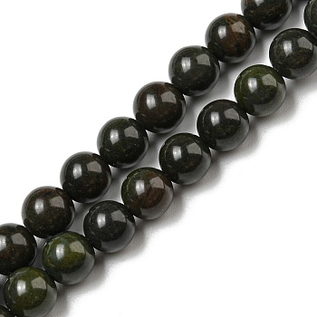 Natural African Green Autumn Jasper Beads Strands, Round, 6mm, Hole: 0.8mm, about 65pcs/strand, 15.55''(39.5cm)