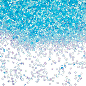 90G Detachable Plastic Beads, for Bracelet Necklace, Clothes Accessories, Column, Light Blue, 3mm