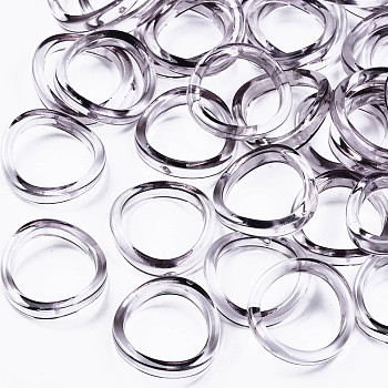 Transparent Acrylic Finger Rings, Twist, Clear, US Size 6 3/4(17.1mm)