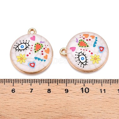 Printed Rack Plating Alloy Enamel Pendants(ENAM-T020-02F)-3