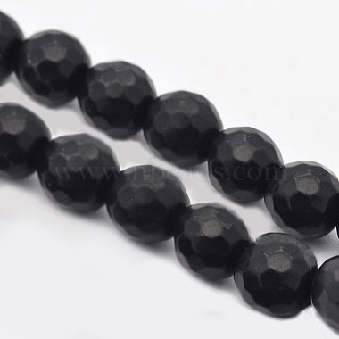 6mm Round Black Stone Beads