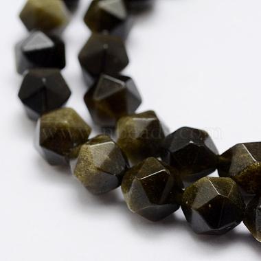 Natural Golden Sheen Obsidian Beads Strands(G-K209-02I-6mm)-3