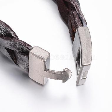 Плетеные браслеты шнур кожаный(BJEW-P169-F01)-4