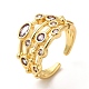 Brass Micro Pave Cubic Zirconia Cuff Rings for Women(RJEW-P087-05G-02)-1