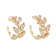 Brass Micro Pave Clear Cubic Zirconia Cuff Earrings(EJEW-I249-11G)-1