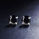 SHEGRACE Rhodium Plated 925 Sterling Silver Four Pronged Ear Studs(JE420F-01)-2