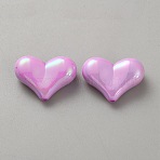 10Pcs Opaque Acrylic Beads, AB Color Plated, Heart, Plum, 16x22x9mm, Hole: 1.6mm, 10pcs/set(SACR-WH0008-020F)