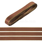 5M Polyester Gold Edged Satin Ribbon, Sienna, 7/8 inch(22mm)(OCOR-TADJ0001-05J)