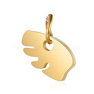 201 Stainless Steel Charms, Zuni Bear, Golden, 5x8x1mm, Hole: 2.5mm(STAS-S105-T622-2)