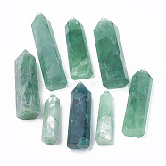 Natural Fluorite Beads, Healing Stones, Reiki Energy Balancing Meditation Therapy Wand, No Hole/Undrilled, Hexagon Prism, 40~90x15~30x15~30mm, about 20pcs/1000g(G-T104-03B)