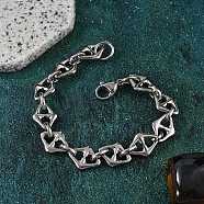 304 Stainless Steel Mariner Link Chain Bracelets for Women, Stainless Steel Color, 8-1/4 inch(20.8cm)(BJEW-F488-02P)