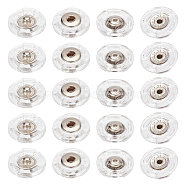 25Pcs Plastic Snap Button, Garment Buttons, Flat Round, Clear, 18x5mm(BUTT-GF0001-15)