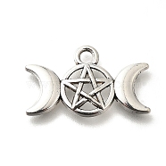 Tibetan Style Alloy Charms, Cadmium Free & Lead Free, Triple Goddess Pentagram, Antique Silver, 13x22x2mm, Hole: 2mm, about 769pcs/500g(FIND-G078-16AS)