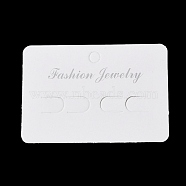 Rectangle Paper Hair Clip Display Cards, White, 5x8x0.05cm(AJEW-A052-09)