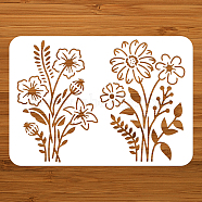 PET Hollow Out Drawing Painting Stencils, for DIY Scrapbook, Photo Album, Flower, 297x210mm(DIY-WH0421-0049)