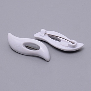 Resin Brooches, with Stainless Steel Pin, White, 40x13x9mm(AJEW-WH0126-92B)