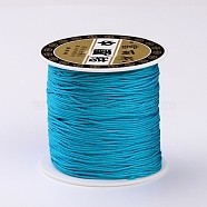 Polyester Threads Cords, Dark Turquoise, 0.72mm, about 125yards/roll(X-OCOR-E008-23)