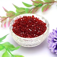 Faceted Imitation Austrian Crystal Bead Strands, Grade AAA, Bicone, Red, 3x3mm, Hole: 0.7~0.9mm, about 1440pcs/bag(G-M180-3mm-05B)