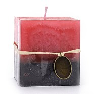 Cuboid-shape Aromatherapy Smokeless Candles, with Box, for Wedding, Party, Votives, Oil Burners and Home Decorations, FireBrick, 7.1x7.1x7.65cm(DIY-H141-A01)