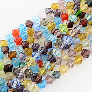 Mixed Glass Bicone Beads Strands, Faceted, 4mm, Hole: 1mm, about 92~96pcs/strand, 13.78~14.37 inch(X-GLAA-S050-4mm)