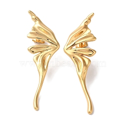 Wing Ion Plating(IP) 304 Stainless Steel Stud Earrings for Women, Golden, 51x16mm(EJEW-L287-003G)