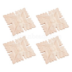 Natural Solid Wood Carved Onlay Applique Craft, Unpainted Onlay Furniture Home Decoration, Square, BurlyWood, 58x58x6.5mm(WOOD-WH0101-55)