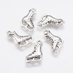 Alloy Pendants, Ice Skates, Antique Silver, 17x12x3mm, Hole: 1.5mm(PALLOY-G192-02AS)