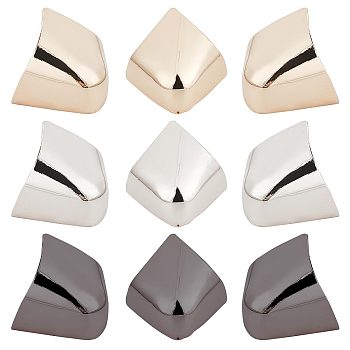 6Pcs 3 Colors Iron Toe Cap Covers, Toe Protectors, for Pointed Toe High-Heeled Shoes, Rhombus, Mixed Color, 19x25x19.5mm, Hole: 2mm, 2pcs/color