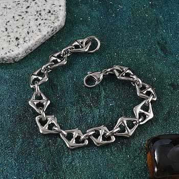 304 Stainless Steel Mariner Link Chain Bracelets for Women, Stainless Steel Color, 8-1/4 inch(20.8cm)