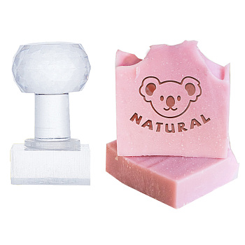 Clear Acrylic Soap Stamps with Big Handles, DIY Soap Molds Supplies, Koala, 60x38x28mm, Pattern: 35x25mm