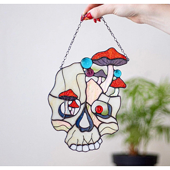 Acrylic Skull Wall Decorations, for Home Decoration, Mushroom, 150x150mm