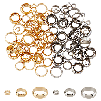 DICOSMETIC 120Pcs 3 Style 304 Stainless Steel Quick Link Connectors, Linking Rings, Ring, Golden & Stainless Steel Color, 40pcs/style