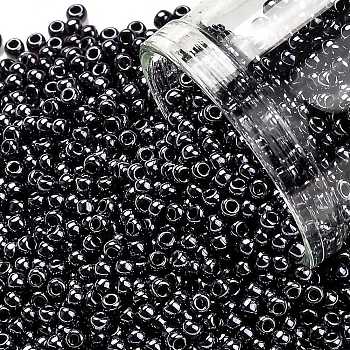 TOHO Round Seed Beads, Japanese Seed Beads, (90) Metallic Amethyst Gun Metal, 11/0, 2.2mm, Hole: 0.8mm, about 5555pcs/50g